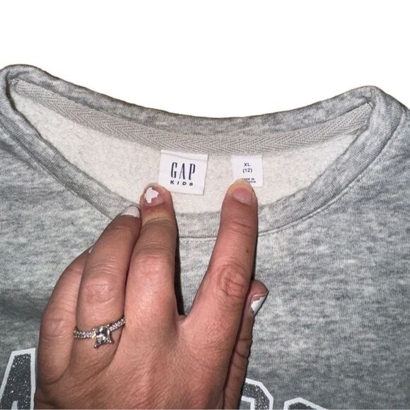 GAP Kids Girls Relaxed Graphic Sweatshirt | GAP 1969 | Grey | Size Xl (12) - Picture 4 of 8